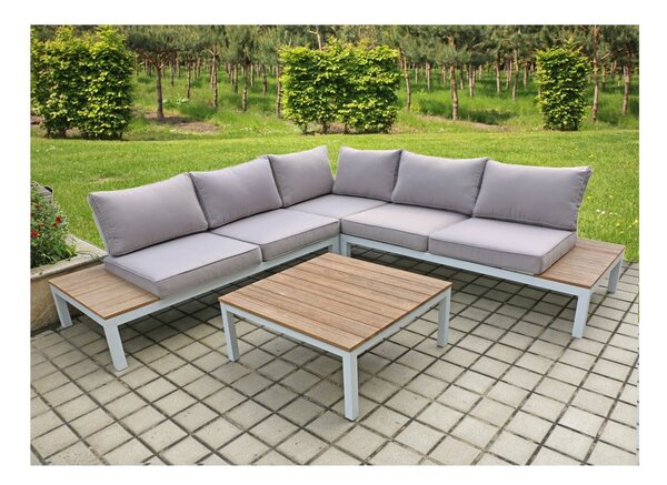 Divano angolare da giardino con tavolo contenitore Valentina - Garden Pleasure