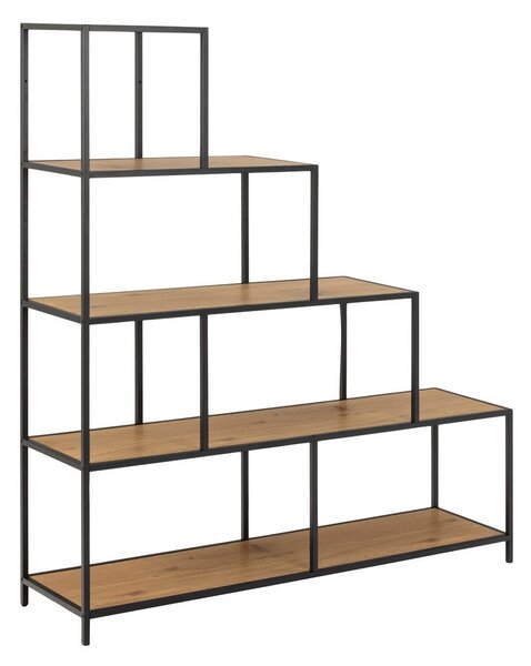 Libreria nera in rovere 135x150 cm Seaford - Actona