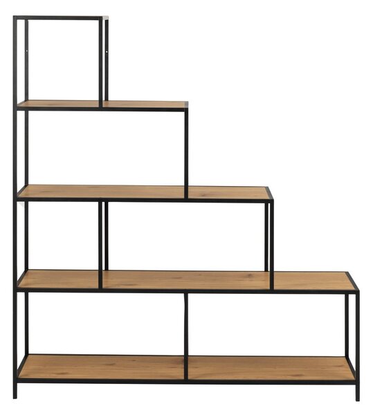 Libreria nera in rovere 135x150 cm Seaford - Actona