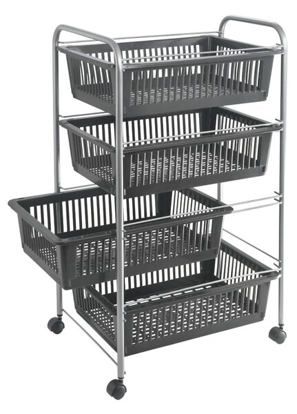Scaffale mobile in grigio scuro-argento 46x78 cm - Metaltex