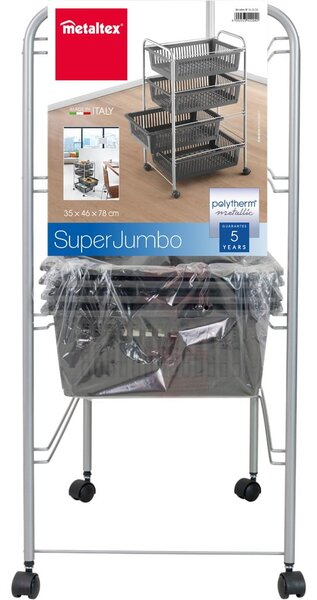 Scaffale mobile in grigio scuro-argento 46x78 cm - Metaltex
