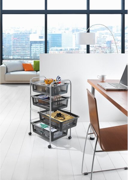 Scaffale mobile in grigio scuro-argento 46x78 cm - Metaltex