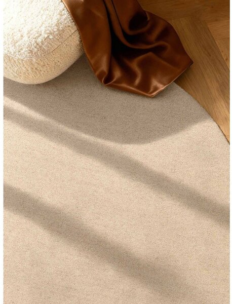 Tappeto rotondo beige in lana tessuto a mano ø 160 cm Puristic Knots – Elle Decoration
