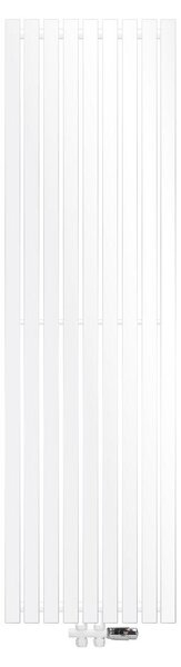 Radiatore piatto LuxeBath a singolo strato, 480x1600 mm, bianco, con valvola termostatica a pavimento e attacco centrale, senza resistenza