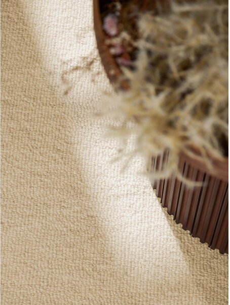 Tappeto rotondo beige in lana tessuto a mano ø 160 cm Puristic Knots – Elle Decoration