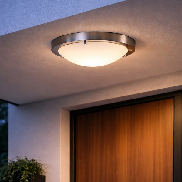 Plafoniera moderna in acciaio 31 cm IP44 - Yuma