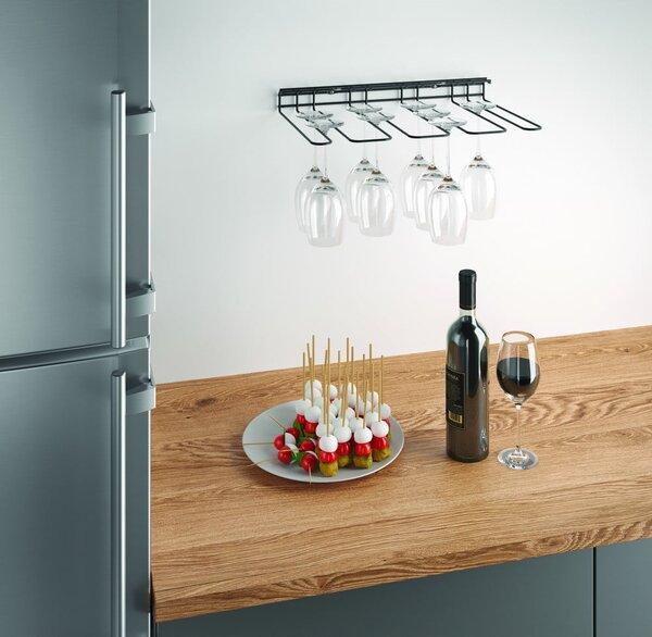 Portabicchieri da parete nero Bicchiere da vino - Metaltex