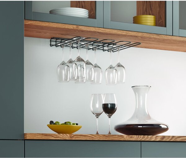 Portabicchieri da parete nero Bicchiere da vino - Metaltex