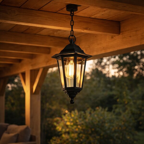 Lampada a sospensione da esterno nera - New Haven