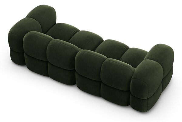 Divano verde con rivestimento in velluto 250 cm Loretto – Cosmopolitan Design