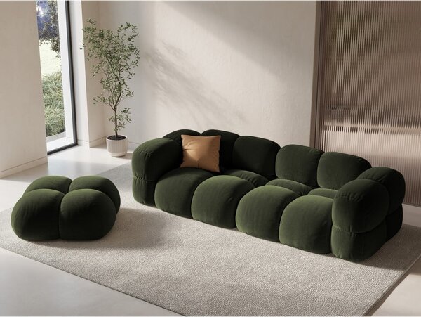 Divano verde con rivestimento in velluto 250 cm Loretto – Cosmopolitan Design
