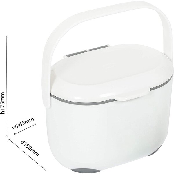 Contenitore per rifiuti compostabili bianco/grigio 2,5 l - Addis