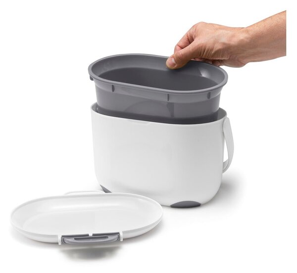 Contenitore per rifiuti compostabili bianco/grigio 2,5 l - Addis