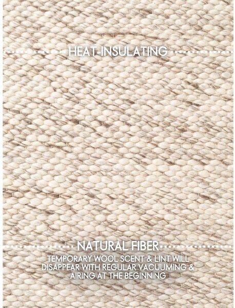 Tappeto rotondo beige/di colore naturale in lana tessuto a mano ø 200 cm Lyon Beans – Elle Decoration