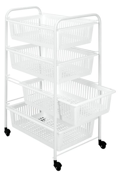 Mensola mobile con 4 cestini India, lunghezza 35 cm - Metaltex