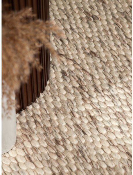 Tappeto rotondo beige/di colore naturale in lana tessuto a mano ø 200 cm Lyon Beans – Elle Decoration