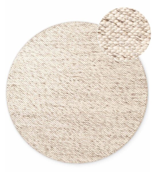 Tappeto rotondo beige/di colore naturale in lana tessuto a mano ø 200 cm Lyon Beans – Elle Decoration