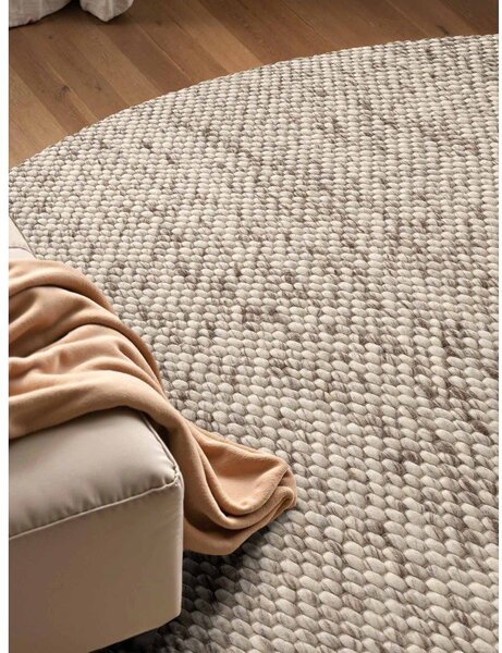 Tappeto rotondo beige/di colore naturale in lana tessuto a mano ø 200 cm Lyon Beans – Elle Decoration