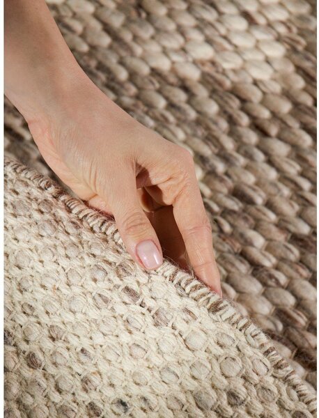 Tappeto rotondo beige/di colore naturale in lana tessuto a mano ø 200 cm Lyon Beans – Elle Decoration