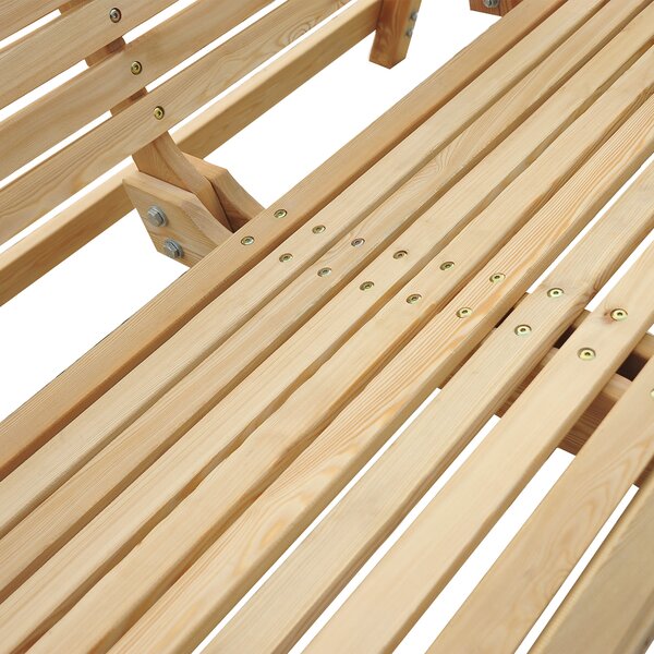 Outsunny Dondolo Da Giardino 2 Posti con Supporti Bicchieri, 1,8x1,2x1,85 m, Legno Naturale | Aosom Italy