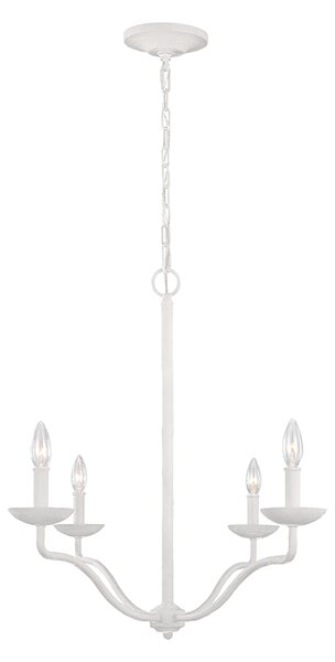 Lampadario Classico Annie Acciaio Bianco Gesso 4 Luci E14