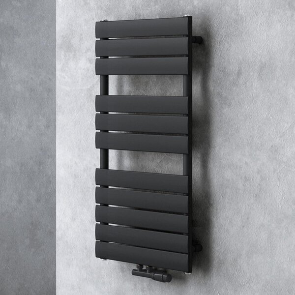 Doporro Scaldasalviette 100x60cm, Radiatore Piatto Termoarredo da Bagno Riscaldamento da Acqua Calda Portasciugamani in Acciaio, Antracite