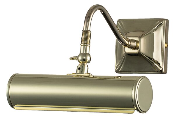 Applique Classica Picture Light Acciaio Ottone Lucido 1 Luce E14