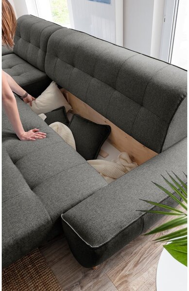 Divano letto grigio scuro ad angolo variabile Dazzling Daisy - Miuform