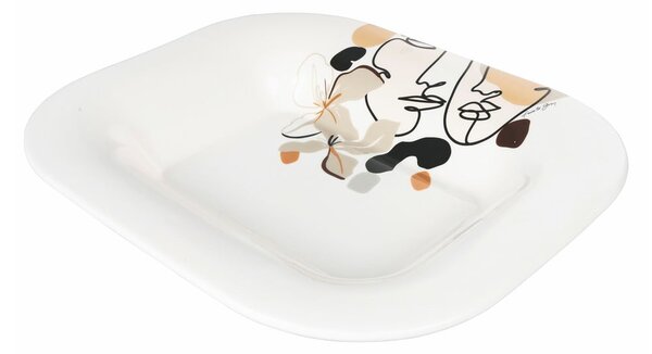 Piatto da portata in ceramica , 43,5 x 35,5 cm Face to Grey - VDE Tivoli 1996