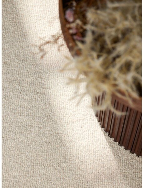 Tappeto rotondo color crema in lana tessuto a mano ø 160 cm Puristic Knots – Elle Decoration