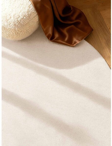 Tappeto rotondo color crema in lana tessuto a mano ø 160 cm Puristic Knots – Elle Decoration