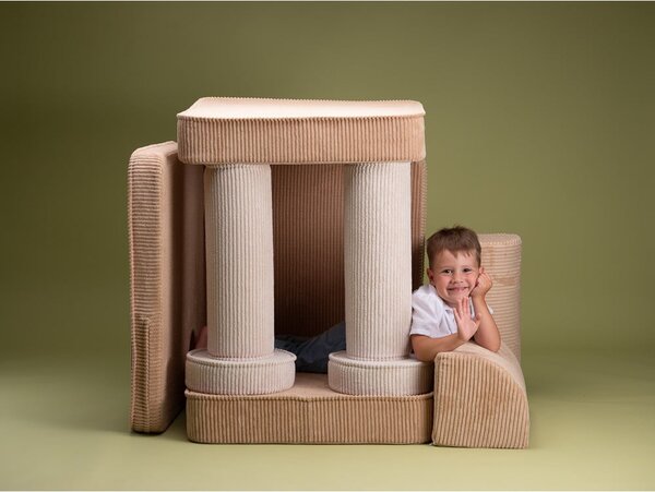 Divano per bambini marrone chiaro con rivestimento in velluto a coste 132 cm Settee – Wigiwama