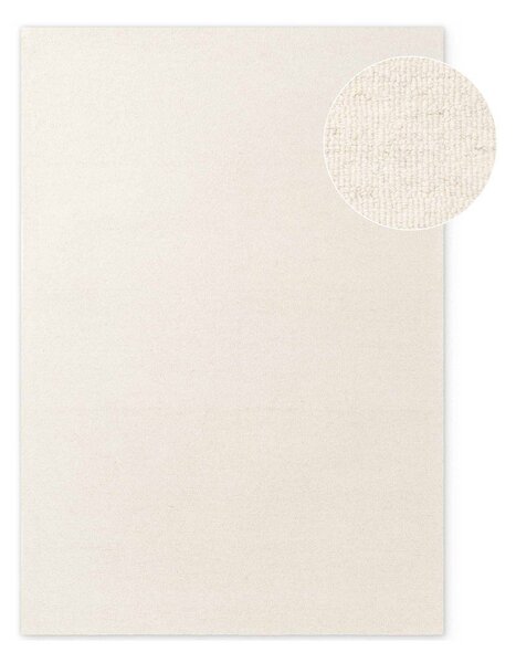 Tappeto color crema in lana tessuto a mano 140x200 cm Puristic Knots – Elle Decoration