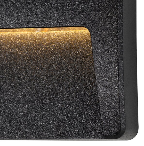 Set di 2 Applique da Esterno Quadrate Nere con LED IP65 - Gem