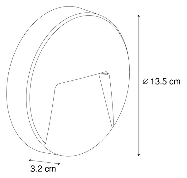 Set di 2 Applique da Esterno Nere Rotonde con LED Integrati IP65 - Gem