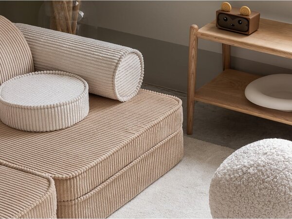 Divano per bambini marrone chiaro con rivestimento in velluto a coste 132 cm Settee – Wigiwama