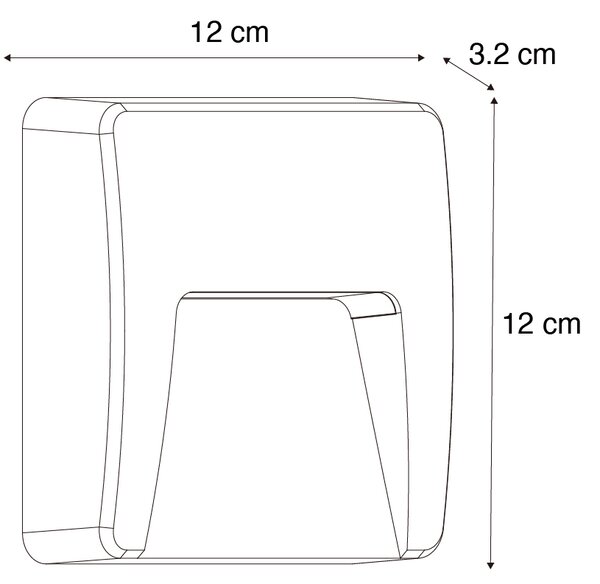 Set di 2 Applique da Esterno Quadrate Nere con LED IP65 - Gem