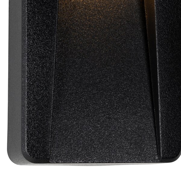 Set di 2 Applique da Esterno Rettangolari Nere con LED IP65 - Gem