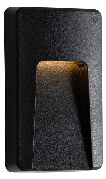 Set di 2 Applique da Esterno Rettangolari Nere con LED IP65 - Gem