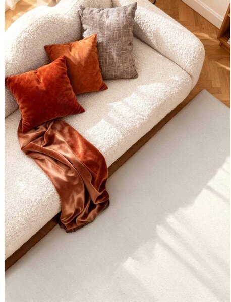 Tappeto color crema in lana tessuto a mano 140x200 cm Puristic Knots – Elle Decoration