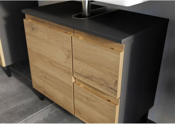 Mobile sotto lavello grigio scuro in rovere 60x56 cm Salinas - Germania