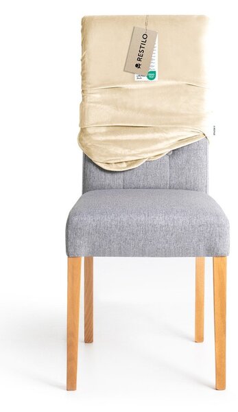 Set di coprisedia beige con rivestimento elastico per sedie 4 pz 48 cm Sento – Restilo