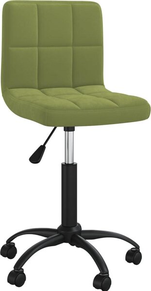 Sedia da Ufficio Girevole Verde Chiaro in Velluto