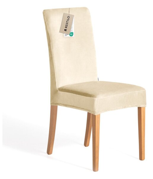 Set di coprisedia beige con rivestimento elastico per sedie 4 pz 48 cm Sento – Restilo