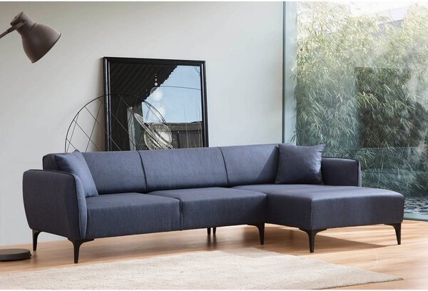 Divano angolare blu, angolo destro - Belissimo - Balcab Home