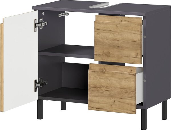 Mobile sotto lavello grigio scuro in rovere 60x56 cm Salinas - Germania