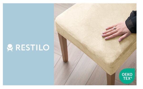Set di coprisedia beige con rivestimento elastico per sedie 4 pz 48 cm Sento – Restilo