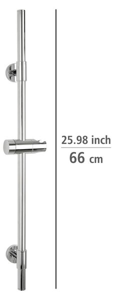 Asta doccia a parete in acciaio inox argento lucido 66 cm Basic - Wenko