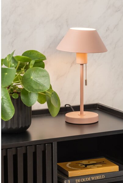 Lampada da tavolo rosa chiaro con paralume in metallo (altezza 36 cm) Office Retro - Leitmotiv