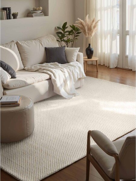 Tappeto color crema in lana tessuto a mano 160x230 cm Lyon Beans – Elle Decoration